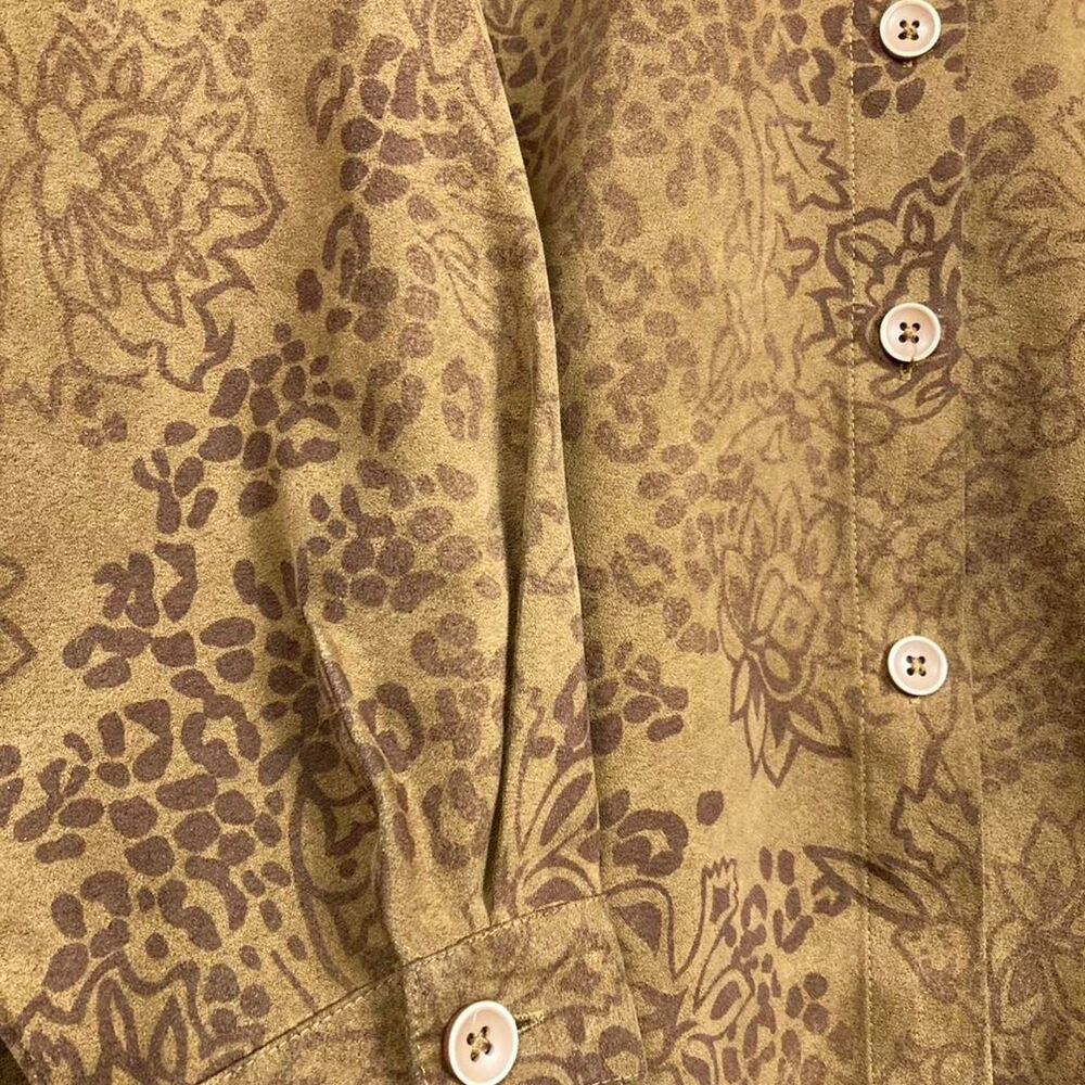 Vintage monochromatic leopard print floral button-up Studio Works western boho
